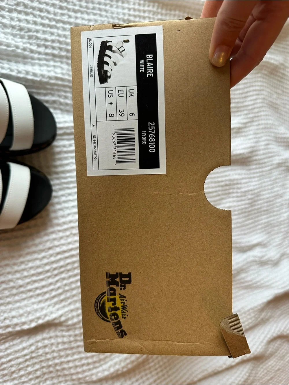 NWT Dr. Martens Blaire Hydro White Platform Sandals Women’s Size 8